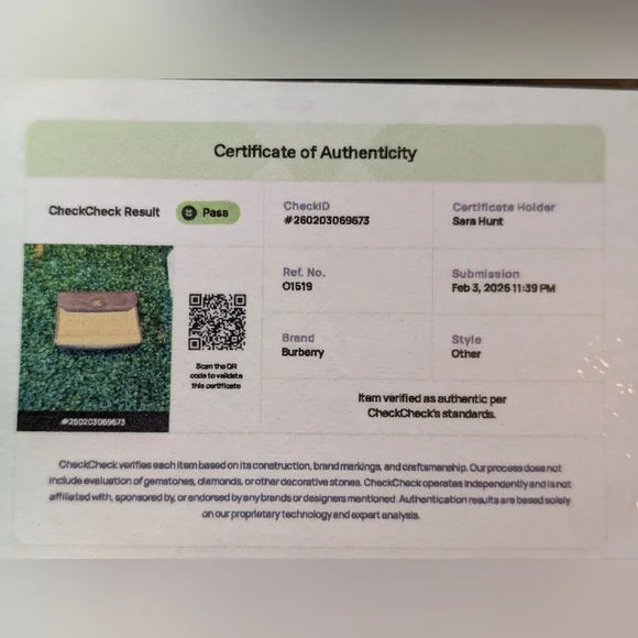 Burberry Nova Check Canvas Authentic Designer Clutch Bag Excellent COA - Picture 15 of 15